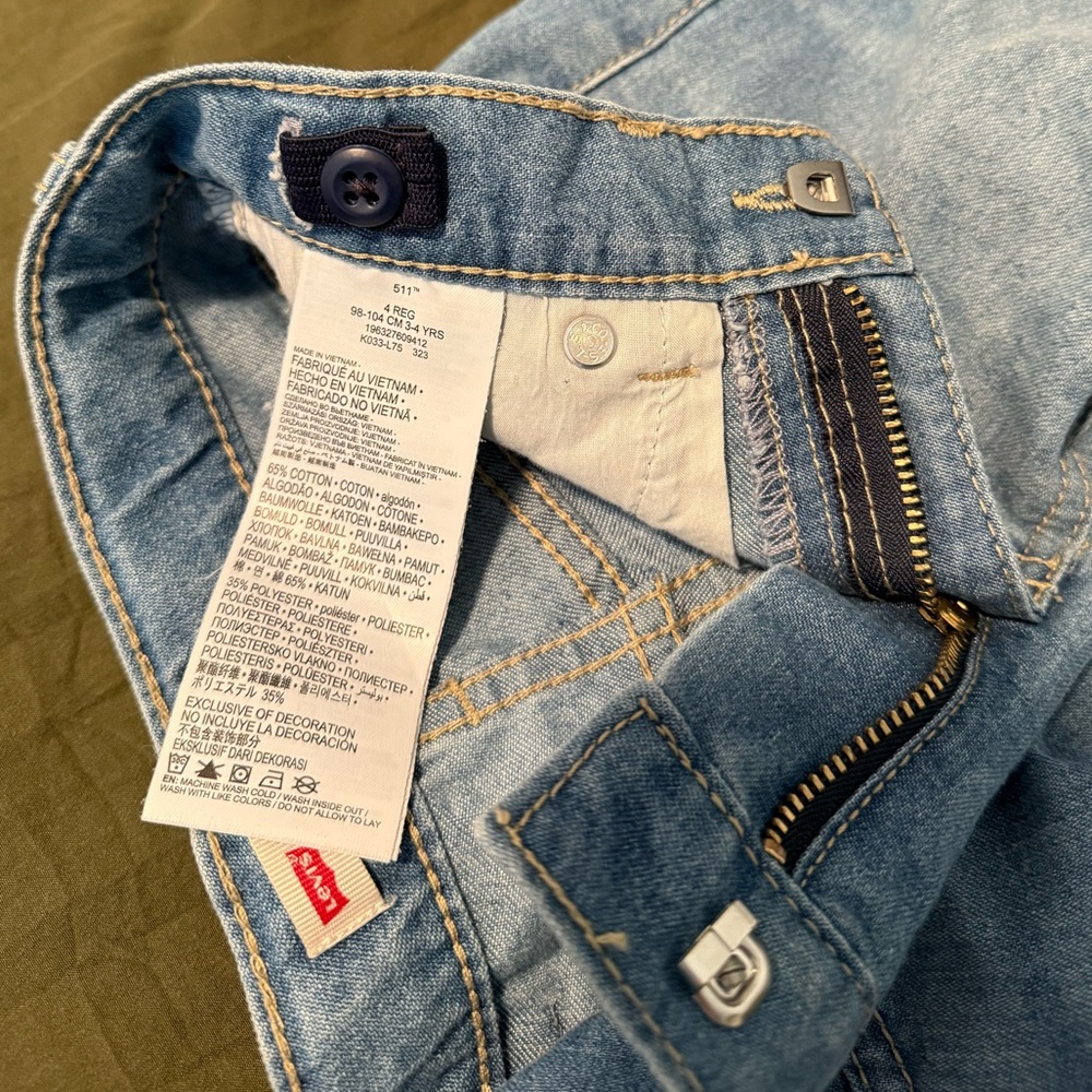 Levi’s 511 Boys Slim Fit Shorts Size 4 – Classic Denim Casual Summer - Picture 7 of 8
